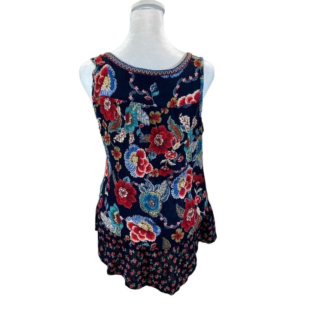 Patrons of Peace V Neck‎ Floral Sleeveless Blouse Size Small - Picture 5 of 9